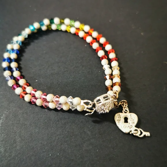 Rainbow Crystal Double Strand Bracelet - Picture 4 of 15